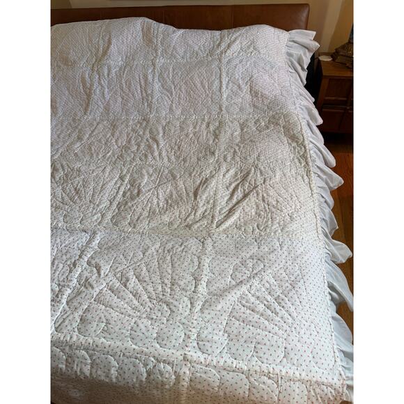 Vintage Grandmother's Fan Quilt Handmade Handstitched Beautiful Pastel Cottage - Picture 10 of 16